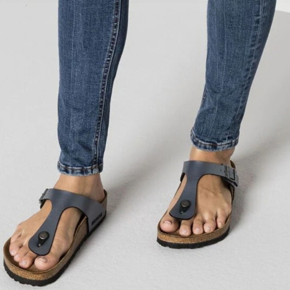 Birkenstock Gizeh Silver Gray Sandals Summer Shoes